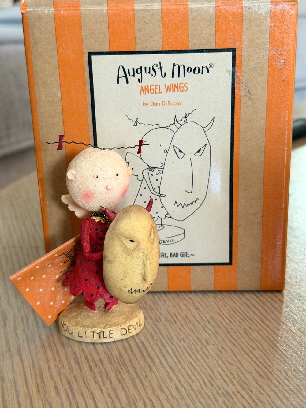 August Moon Angel Wings Halloween Figurine Good Girl Bad Girl